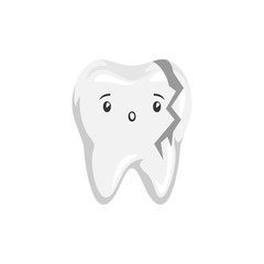 Illustration of sick broken tooth.