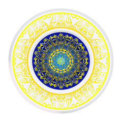 Vector Pattern With Abstract Floral Round Ornament. Oriental Pattern. Indian, Moroccan, Mystic, Ottoman Motifs. Anti-Stress Therapy Pattern.