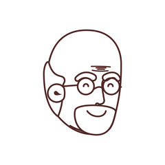 Obraz na płótnie Canvas head of grandfather avatar character