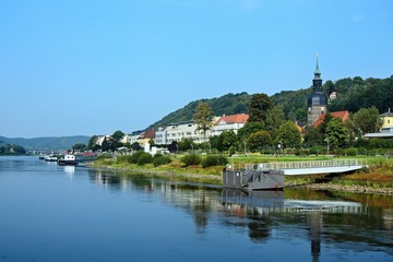 Fototapeta na wymiar Germany-view of the town Bad Schandau