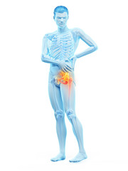 3d rendered medically accurate illustration of a man having a painful shoulder joint