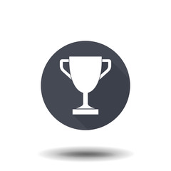 Winner trophy cup icon. Sport competition silhouette symbol. Vector illustration.