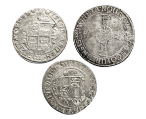 Antique silver coins thalers, middle ages