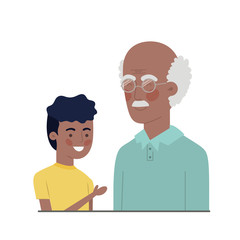 boy and grandfather avatar character