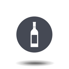 Wine bottle icon isolated . Vector illustration.