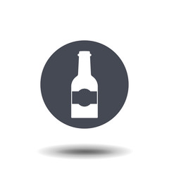 Bottle of whiskey monochrome icon. Vector illustration.