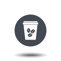Disposable coffee cup icon
