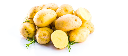 New potato isolated on the white background