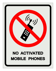 No Activated Mobile Phones Symbol Sign, Vector Illustration, Isolate On White Background Label. EPS10