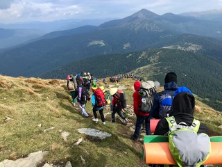 hikers in the mountains