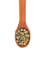 Green pepper peas in spoon