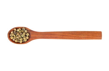 Green pepper peas in spoon