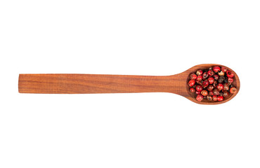 Red pepper peas in spoon
