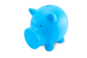 blue piggy bank as moneybox