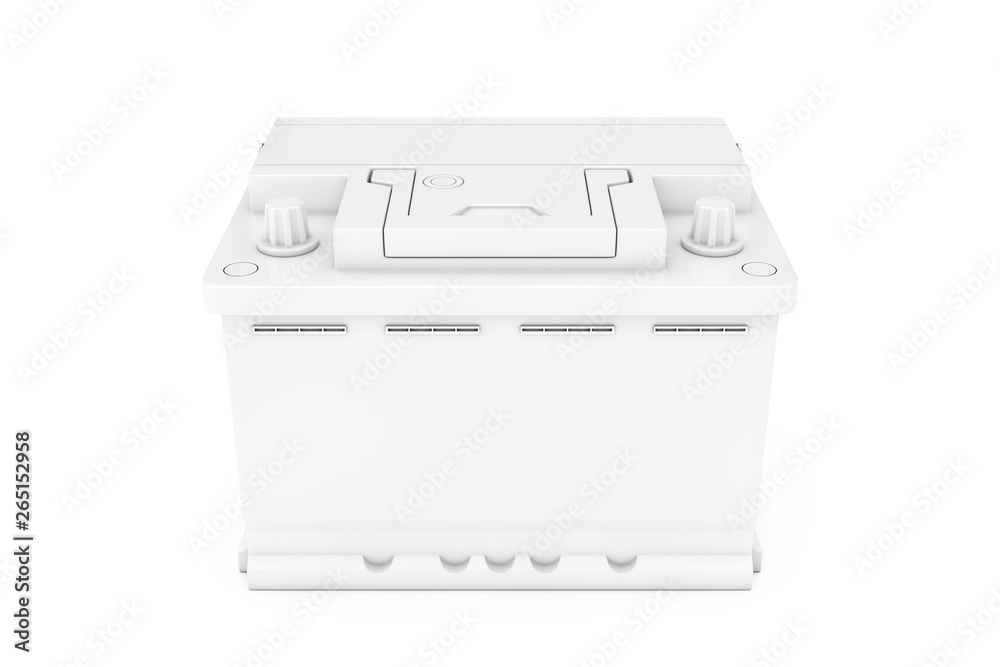 Aufkleber white rechargeable car battery in clay style duotone. 3d rendering
