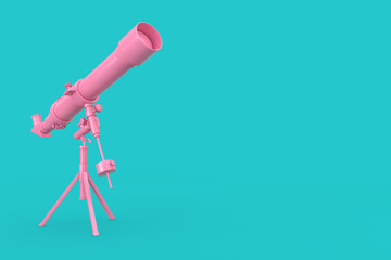 Pink Modern Mobile Telescope on Tripod. 3d Rendering
