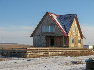 Travel to Border of Russia and Kazakhstan , photo of some small villages and cities on way, Khutorka,Karsy,Yasnyye Polyany