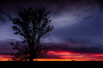 Obraz na płótnie Canvas Colorful sky during sunset after summer storm