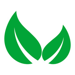 Green leaves. Vector icon