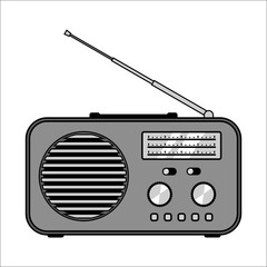 Radio receiver on white background