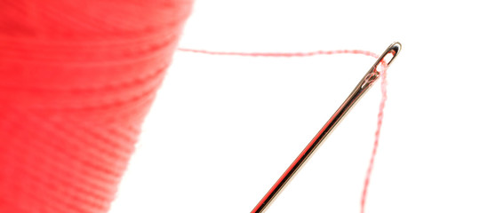 Sewing thread with needle