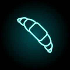 croissants neon icon. Elements of fast food set. Simple icon for websites, web design, mobile app, info graphics
