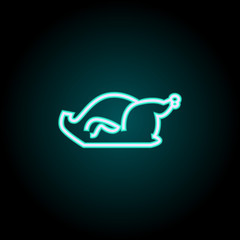roasted chicken neon icon. Elements of fast food set. Simple icon for websites, web design, mobile app, info graphics