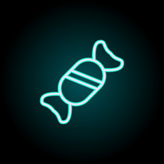 candy neon icon. Elements of fast food set. Simple icon for websites, web design, mobile app, info graphics