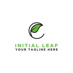 Leaf logo design icons with initial C templates for natural products or companies - Vector 
