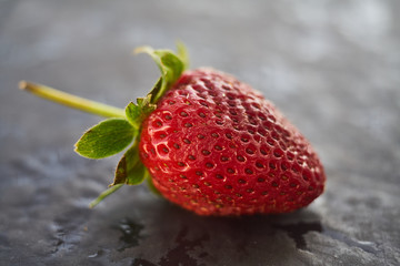 Close up of fresh natural strawberry fruit