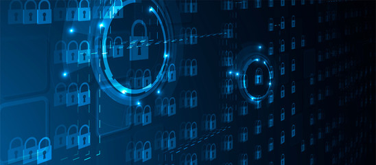 Cybersecurity and information or network protection. Future technology web services for business and internet project