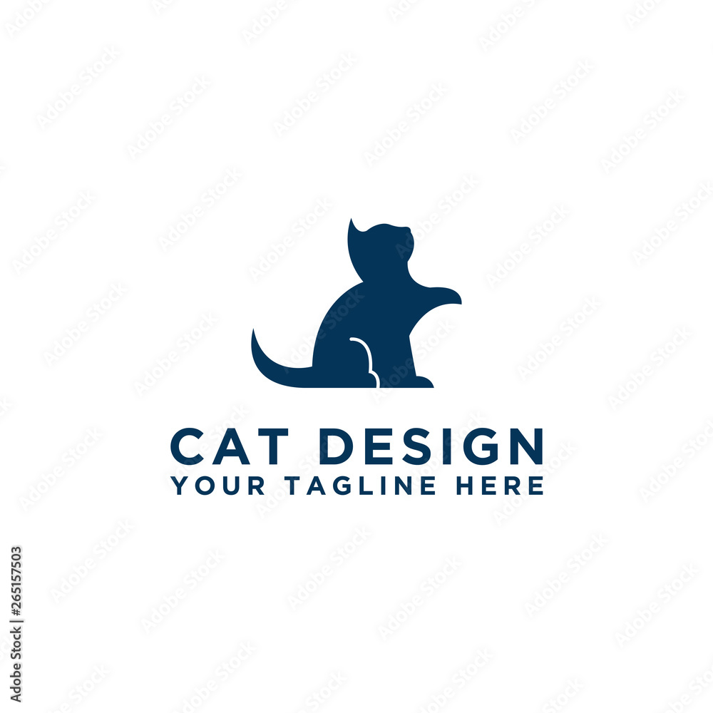 Wall mural logo design icon cat logo template vector. - vector