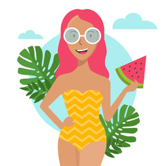 Girl with a watermelon 