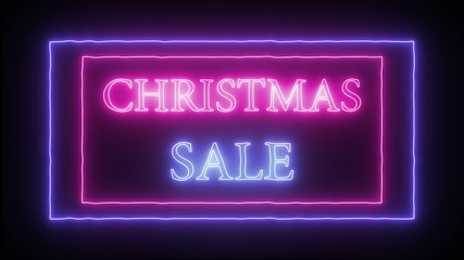 Obraz premium Neon advertising Christmas Sale, pink and blue