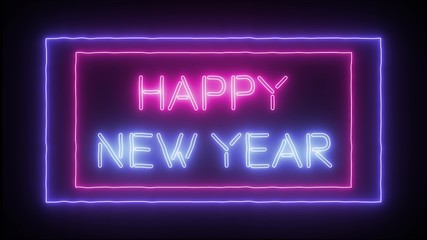 Neon sign Happy New Year