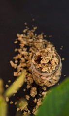 Fresh homemade tropical exotic granola muesli breakfast