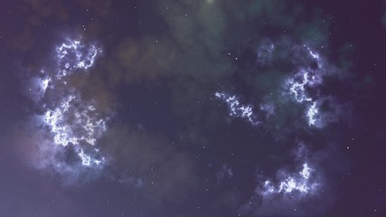 Fototapeta premium Illustration of glowing flicker navy blue nebula and stars