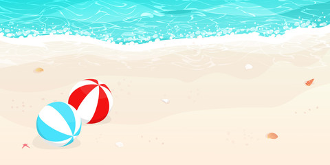 Fototapeta na wymiar happy summer,beach blue wave,beach balls vector
