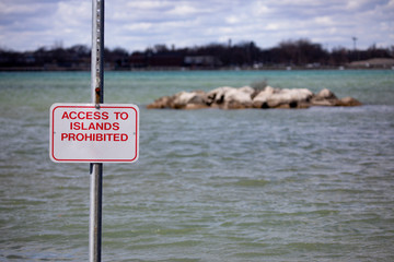 Backgrounds Landscapes Riverfront Island Warning Access Prohibited