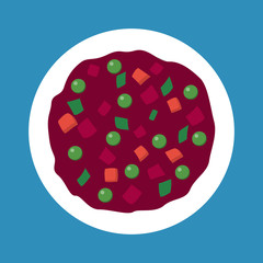 Vinegret salad. Fresh organic meal in a plate