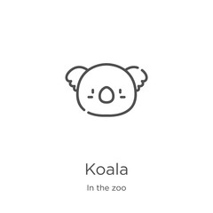 koala icon vector from in the zoo collection. Thin line koala outline icon vector illustration. Outline, thin line koala icon for website design and mobile, app development. © MacroOne