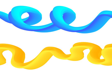 Obraz premium Abstract blue and orange loops pattern