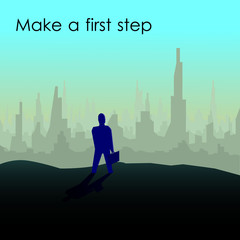 First step motivation vector illustration