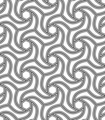 Geometric abstract vector hexagonal black and white background. Geometric modern ornament. Seamless modern pattern