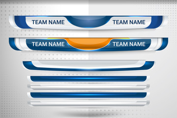 Sport Scoreboard Broadcast Graphic and Lower Thirds Template for soccer and football