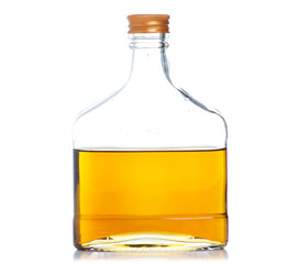 bottle cognac alcohol on a white background. Isolation