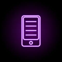 phone neon icon. Elements of media, press set. Simple icon for websites, web design, mobile app, info graphics