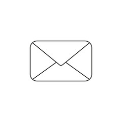 Vector icon of closed mail envelope. Black outline.