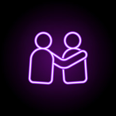 friends neon icon. Elements of media, press set. Simple icon for websites, web design, mobile app, info graphics