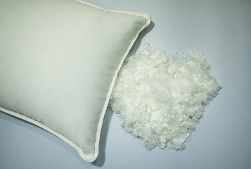 Pillow synthetic Microgel feel like down. It is alternative down. 